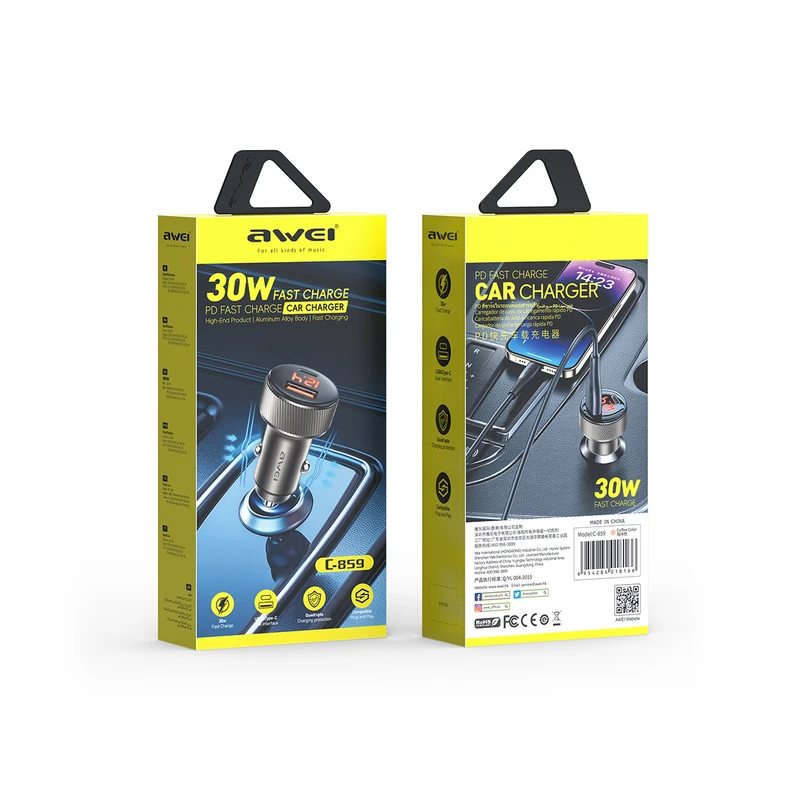 شارژر فندکی 30 وات اوی مدل C-859